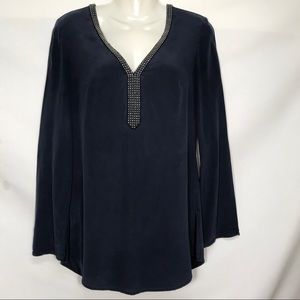 White House Black Market Silk Blouse Womens Size 0